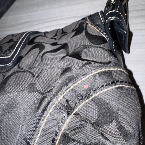 Coach 10296 Small Soho Black Signature C Canvas Shoulder Bag Y2K Vintage Authen - Picture 5 of 16